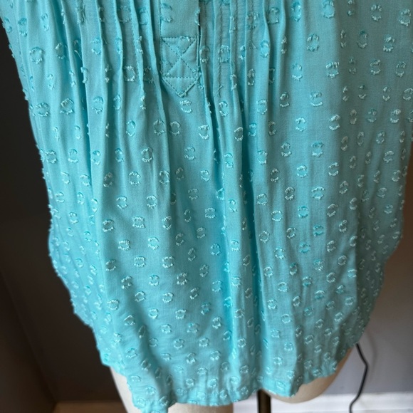 Soft Surroundings Turquoise Coastal Offshore Pintuck Textured Tunic Top Size PM - Picture 6 of 10